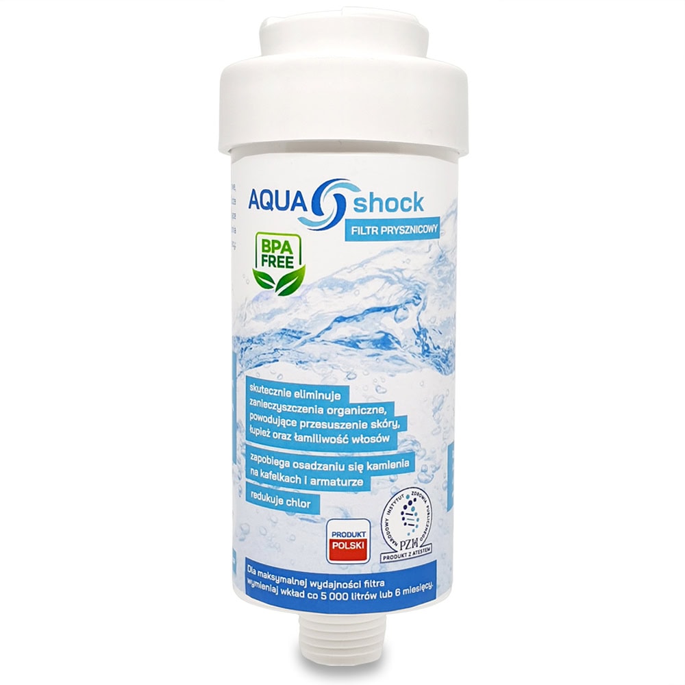 Filtr do wody prysznicowy AQUA shock biały