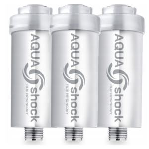 3x Filtr Prysznicowy AQUA shock Srebrny