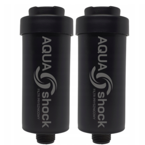 Filtr prysznicowy AQUA Shock czarny KDF do prysznica 2x FILTR do WODY PRYSZNICOWY KDF AQUA shock CZARNY