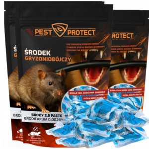 TRUTKA NA SZCZURY MYSZY DUŻE GRYZONIE PASTA BRODIFAKUM ULTRA MOCNA 3x 150G